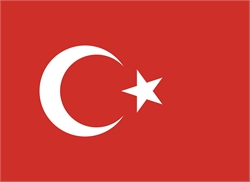 [ai] The flag of Turkey featuring a white crescent moon and a star on a red background.